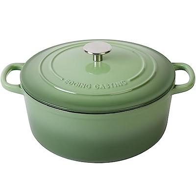 Uno Casa Enameled Cast Iron Dutch Oven with Lid - 6 Quart Enamel Coated Cookware Pot with Silicone Handles and Mat