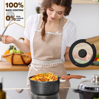  Karaca Gris BioGranite Cookware Set, 7 Piece, 3 Pots with Lid  and Frying Pan, Natural Granite, Non-Stick Coating, Dishwasher Safe,  Comfortable, Ergonomic Handle Grip: Home & Kitchen