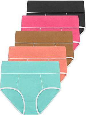 Women's Mid Waisted Cotton Underwear Soft Full Briefs Ladies