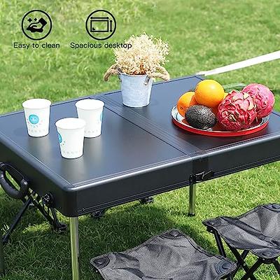  COSTWAY Folding Picnic Table, Portable 4ft Roll Up