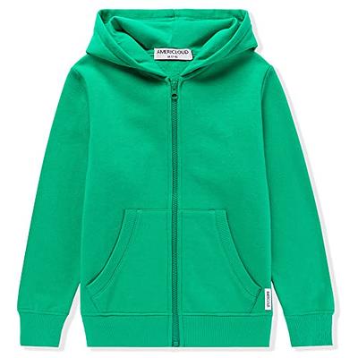 Brushed Hoodie 3-12 Up Yahoo Years Kids with Zipper Hoodies Sport for Soft Jacket (green-xs) Boys Hooded Shopping - Fleece Sweatshirt Girls AMERICLOUD Zip Pockets and