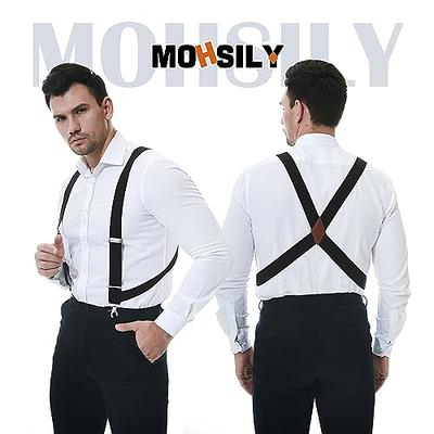 Unique Bargains Unisex 1 Wide Y Shape Adjustable Elastic Clip-on Braces  Pants Suspender