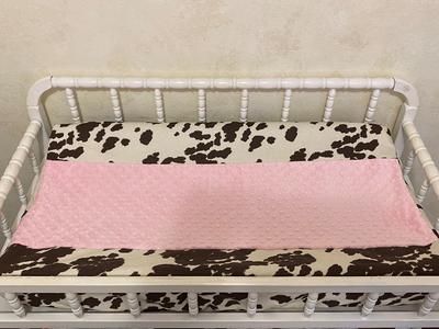 Pink Changing Table/dresser Top Pad Cover Minky Diaper 
