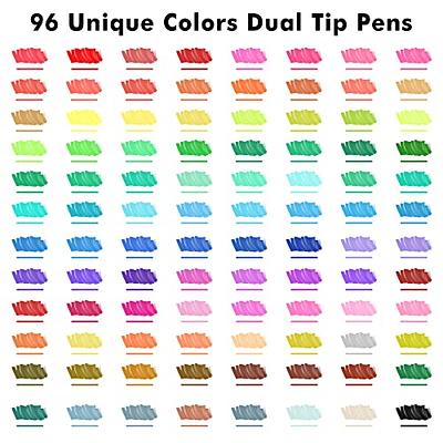 Shuttle Art Dual Tip Brush Pens Art Markers, 96 Colors Fine and