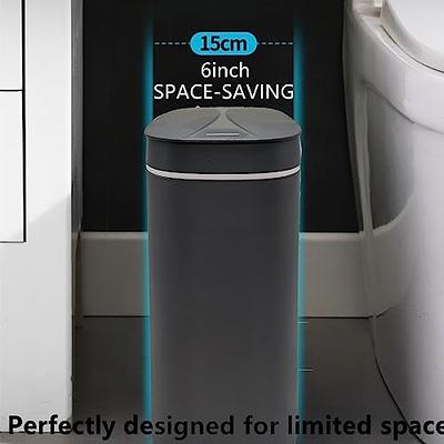 Automatic Trash Can Touchless Bathroom Small Garbage Can with Lid, 4.2  Gallon Slim Smart Motion Sensor Trash Bin for Bedroom, Kitchen, Living  Room, with 10 Pack Drawstring Garbage Bags (Grey)..$39.99 For