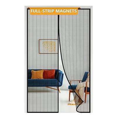 Magnetic Screen Door Fit Door Size 48 x 80 Inch, Screen Size 50 x 81  Reinforced Fiberglass Mesh Curtain Double Door Mesh with Full Frame  Hook&Loop 