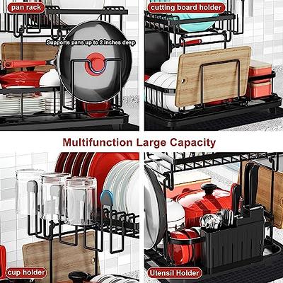 Dish Drying Rack - Black, Fully Customizable, 2-Tier, Over The Sink Dish  Drying Rack With Kitchen Utensil Holder And Pots And Pan Organizer,  Stainless - Yahoo Shopping