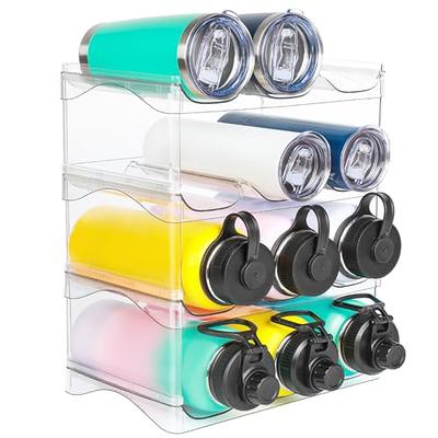 Lifewit Stackable Water Bottle Organizer for Cabinet, Freezer Clear Plastic Pack of 2, Size: 2pcs-6 Bottle