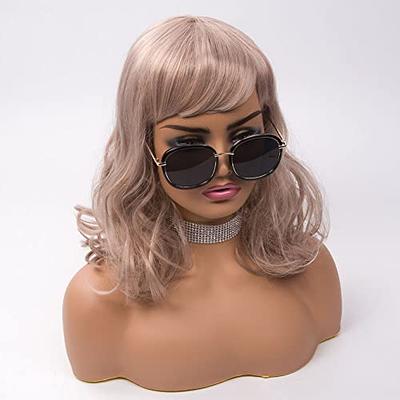 Realistic Female Mannequin Head with Shoulders for Display - Manikin Head  with Shoulder for Wig/Jewelry/Makeup/Hat/Sunglass Display (Dark Brown)