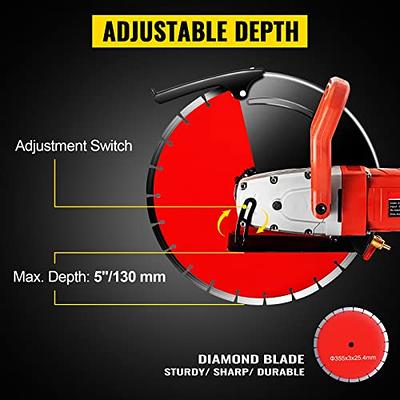 VEVOR Electric Concrete Saw, 12 in, 1800 W 15 A Motor Circular Saw Cutter  with Max.