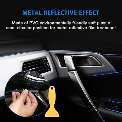 Car Interior Trim Strips,Universal 16.4 ft Car Electroplating Decoration  Styling Door Dashboard, Flexible Interior Trim Accessories with Installing
