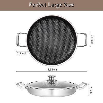 Vinchef Nonstick Skillet with Lid 13 Inch Stainless Steel Pan, PFOA Free,  Dishwasher and Oven Safe Cookware, Cooking Pan for Induction Compatible -  Yahoo Shopping