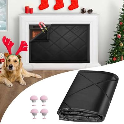 Velcros Fireplace Cover, Fireplace Draft Stopper, Fireplace Blocker Blanket  for Heat Loss Black 36 W x 30 H