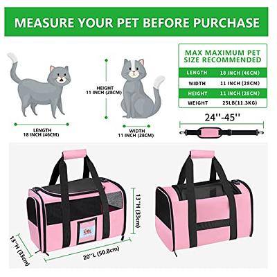 SECLATO Extra Large Pet Carrier 20 lbs+, Soft Sided Cat Carriers for Large  Cats Under 25 lbs, Folding Big Dog Carrier 20x13x13, Cat Carrier for 2  Cats Travel Carrier -Large- Pink 