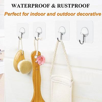 10pcs/pack Hanging Wall Hooks, Heavy Duty Adhesive Hooks, Removable Adhesive  Ceiling Hooks, Transparent Self-adhesive Shower Hooks, Waterproof Oilproof  Strong 22lb(max) Door Coat Hooks