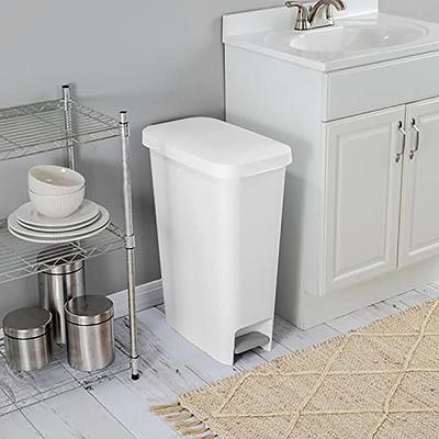 Sterilite Slim Trash Can with Lid, Step On 11 Gal White Kitchen Garbage Can  for Bathroom, Bedroom, Home, and Outdoor, Wholesalehome Microfiber Cleaning  Cloth Included - Yahoo Shopping