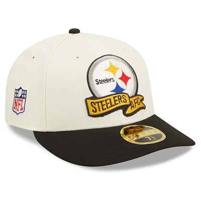 Women's New Era White Pittsburgh Steelers 2023 Sideline Cuffed Knit Hat with Pom