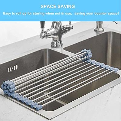 MERRYBOX 304 Stainless Steel Over The Sink Dish Drying Rack