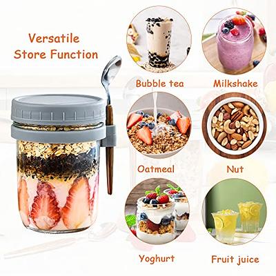 Multipurpose Glass Food Jars For Overnight Oats, Cereal, Milk