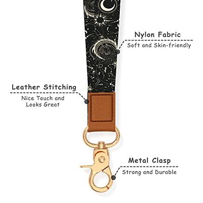 Cute Wrist Lanyard for Keys, Keychain, Wallet, Id Holder, Cell Black  Leopard