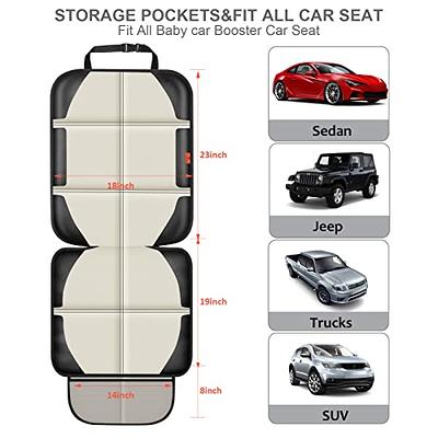 Siivton Car Seat Protector for Child Car Seat, Car Seat Cushion for Leather  and Fabric Seats, 2 Mesh Pockets, Non-Slip Bottom, Waterproof Protectors