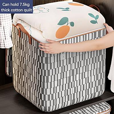 TYEERS Collapsible Storage Bins with Lids, Patchwork Design