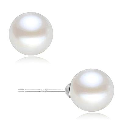 Socialite Large Pearl Earrings - Pearl - S925 Silver - Blue - Pink -  ApolloBox