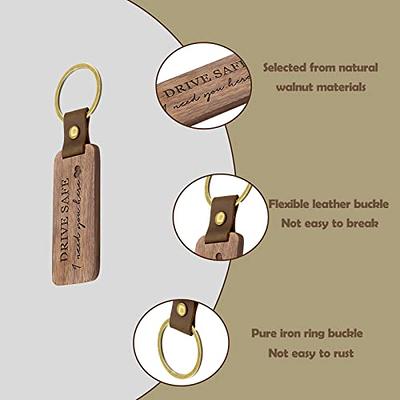 MUUJEE Drive Safe I Need You Here Keychain - Engraved Wooden Keychain Key  Chain for Car Keys Anniversary Birthday Gift Ideas