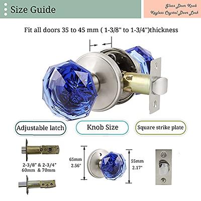 NIZADO Passage Door Knobs Blue,Interior Glass Door Knob,Keyless