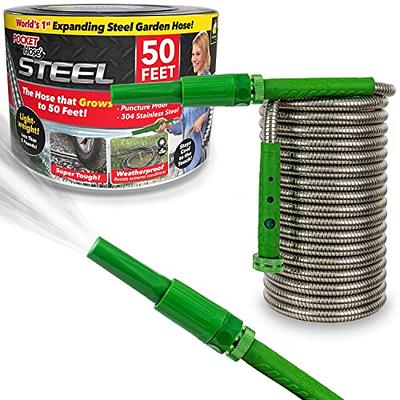 Metal Garden Hose (50'), The Original 304 Stainless Steel Hose : :  Patio, Lawn & Garden