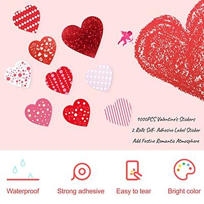 500Pcs Glitter Heart Stickers for Envelopes Valentine'S Day Heart Stickers  Decor