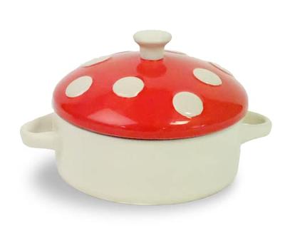 Crock-pot Denhoff 8.5 in. Red Ribbed Casserole with Lid