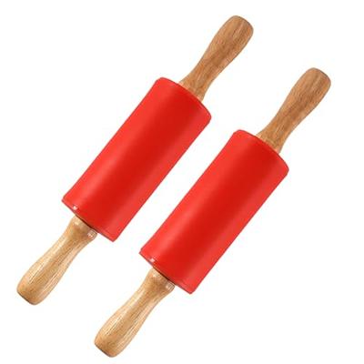 2PCS Wooden Small Kids Rolling Pin Clay Rolling Pin Children Rolling Pin