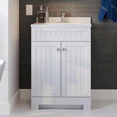 Project Source White 36-in White Undermount Single Sink Bathroom Vanity with White Cultured Marble Top