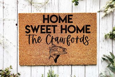 Personalized Custom Last Name Doormat Personalized Welcome 