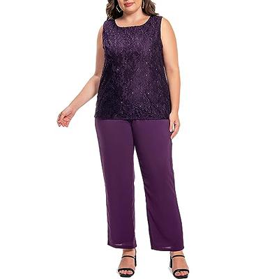 Purple Plus Size Formal Pants For Women Suit For Spring Weddings, Evening  Parties, And Formal Events Loose Fit Celebrity Outfits For Mother Of The  Bride Set From Greatvip, $67.54