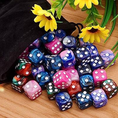 JoyCat 100 16mm 6 Sided Dice Set Standard Game Dice Kids for Board Games  Dice Games Math Dice for Classroom with Storage Bucket Translucent 10 Colors