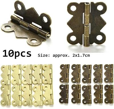 Jewelry Box Hinge E-outstanding 6PCS 30x20x6mm 90 Degree Gold Zinc Alloy  Small Hinges Jewelry Box Wooden Box Hardware Accessories with Screws  Folding