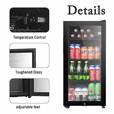 EUHOMY Beverage Refrigerator 15 Inch, Under Counter 127 Can