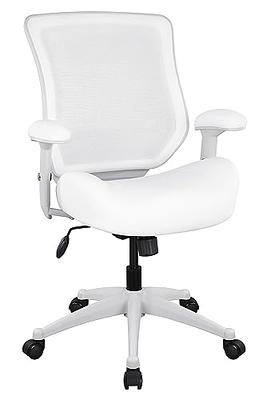 LACOO Office White Mid Back Swivel Lumbar Support Desk, Computer Ergonomic  Mesh Chair with Armrest T-OCNC750WT - The Home Depot