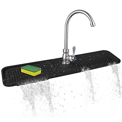 Kitchen Sink Splash Guard, Silicone Faucet Handle Drip Catcher Tray, Faucet  Absorbent Mat, Sink Protectors for Kitchen Sink, Sink Mat for Bathroom