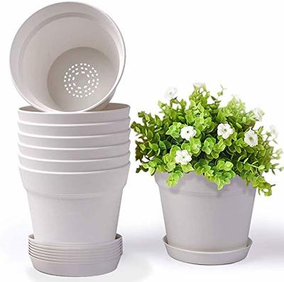 WOUSIWER 16 Pack 6 inch Plastic Planters, Plastic Indoor Planter Flower  Pots, Heavy Duty and Stylish 6 Inch Plant Pots for Indoor Plants with  Drainage