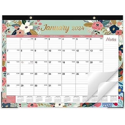  2024 Desk Calendar - 12 Monthly Desk/Wall Calendar,  16.9×12.1, January 2024 - December 2024, Large Ruled Blocks + Premium  Thick Paper + Corner Protectors - 12 Different Themes : Office Products