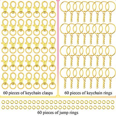 Keychain Rings for Crafts, Selizo 120pcs Gold Keychain Hardware