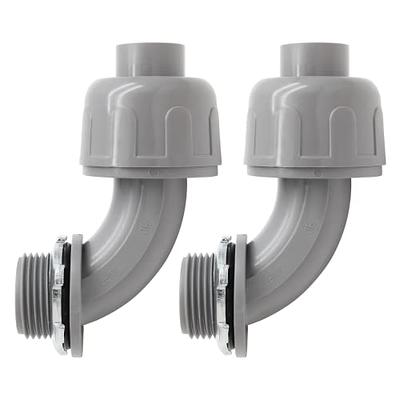 Maitys 1/2 Inch Liquid Tight Connector PVC Electrical Conduit Fittings  Straight 180 Degree Flexible Conduit Connector for Home Kitchen