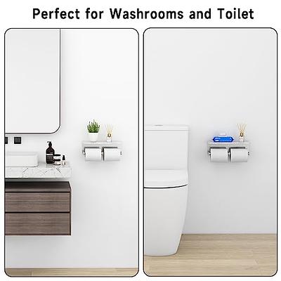 ASTOFLI Toilet Paper Holder with Shelf, Rustproof SUS304 Matte Black Toilet  Paper Holder Wall Mount, Toilet Paper Roll Holder, Toilet Tissue Holder