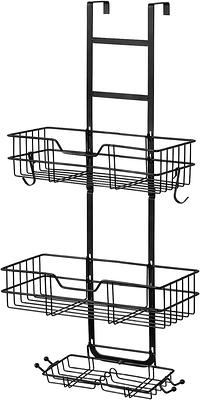 Shower Caddy Over Shower Head, Hanging Rustproof Organizer with Hooks and  Soap Basket, Black - Yahoo Shopping