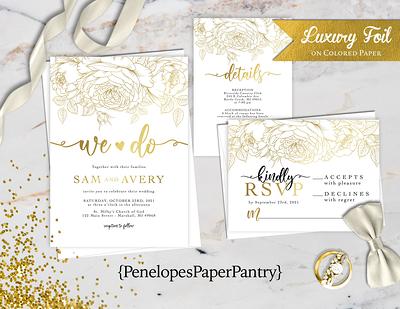 XOXOKristen Personalized Greenery Wedding Invitations with