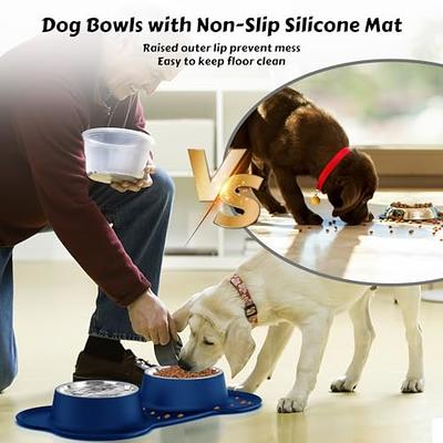 AsFrost Dog Food Bowls Stainless Steel Pet Bowls & Dog Water Bowls with  No-Spill and Non-Skid, Feeder Bowls with Dog Bowl Mat for Small Medium  Large