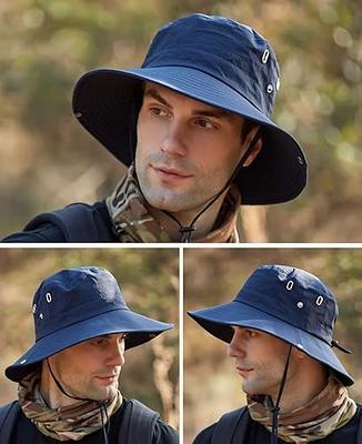 GRNUS Men's Sun Hat Wide Brim UPF 50+ Breathable Summer Boonie Hats  Waterproof Foldable Safari Cap for Hiking Fishing Outdoor (Navy) - Yahoo  Shopping